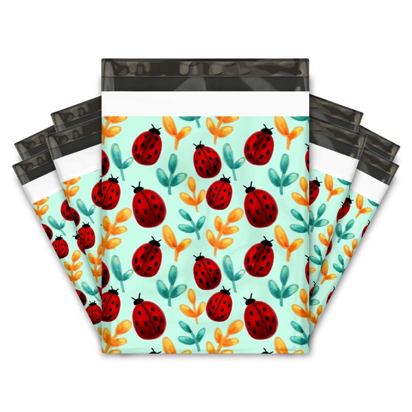 10x13 (100) Ladybug Designer Poly Mailers Shipping Envelopes Premium Printed