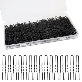U Shaped Hair Pins, 240 pieces Black Bun Hair Pins U Pins Black Bobby Pins for Updos with Box, 2.4inch