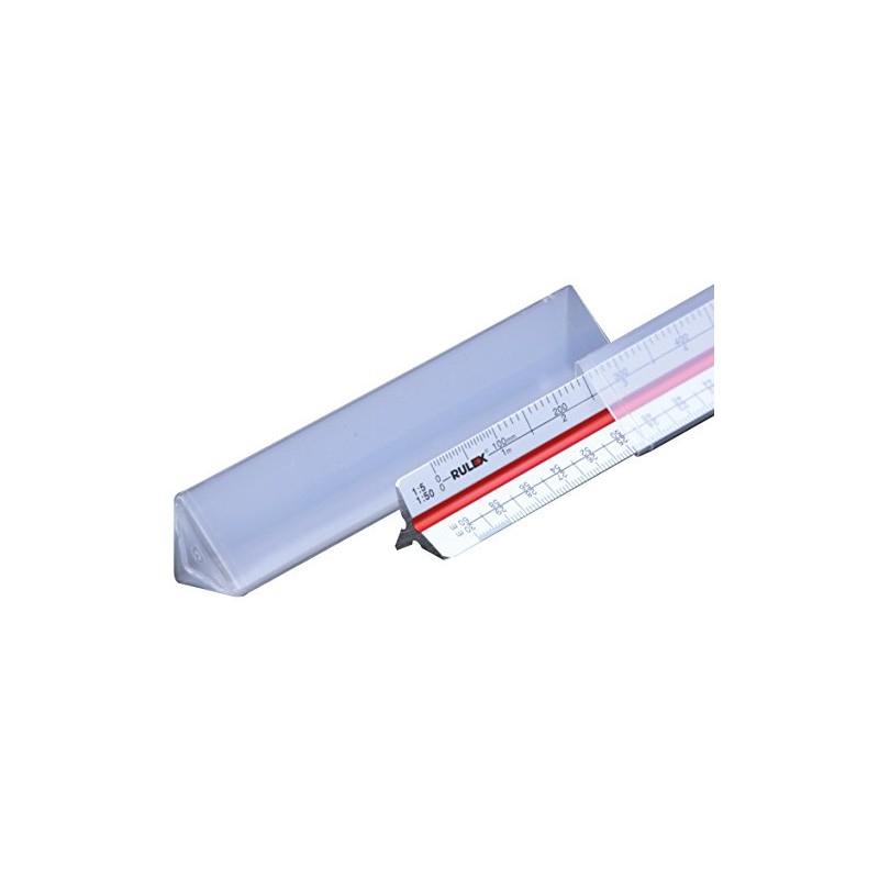 Rulex 30cm Metal (c) Triangular Scale Ruler 1:1 1:10 1:2