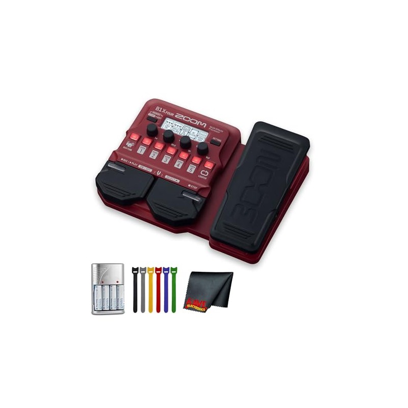 Zoom B1X Four Bass Multi-Effects Pedal with Expression Pedal Bundle