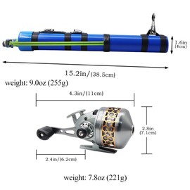 SUFFUSE Fishing Rod, Portable Catapult Lure Fishing Tools, Saltwater and Freshwater Great Gear for Traveling (Fishing Rod + Reel) (Package 1)