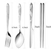 Arroyner 3 Pack Reusable Flatware Sets Knife, Fork, Spoon, Chopsticks,