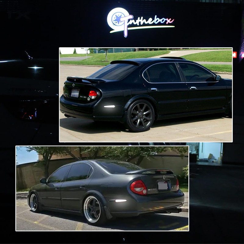GTINTHEBOX Clear Lens White LED Rear Side Marker Lights for