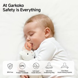 Garkoko Baby Pacifiers 0-6 Month, Nipple Shape Soft Silicone Newborn Pacifiers 0-3 Months with Large Air Holes, BPA-Free, 4pcs