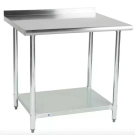Steelton 30" x 36" Stainless Steel Work Prep Table Undershelf Restaurant Backsplash NSF