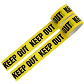 Packing Tape, Barricade Tape (KEEP OUT), Width 1.8 inches (4.7 cm) x Length 98.4 ft (25 m), Set of 2 Rolls, Film Tape, Line Tape, Packaging, Display, Safety