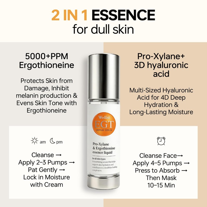 Wollet Hydrating Serum with Ergothioneine, Pro-Xylane & Hyaluronic Acid