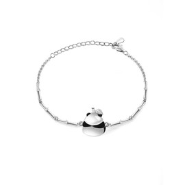 999 Panda Sterling Silver Bangle Chain Dainty Bracelets for Women, Cute Trendy Silver Jewelry(Silver Bracelet)