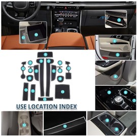 2026 Carnival Door Slot Mats for 2022-2026 Kia Carnival Accessories 17 PCS/Sets Anti-Slip Rubber Mats Center Console Liner Mats Compatible with 2022 2023 2024 2025 2026 Kia Carnival