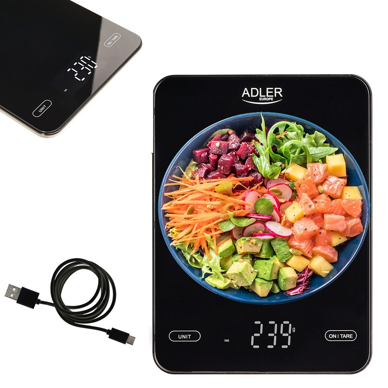 Adler AD 3177b Kitchen Scales 10 kg USB Charger