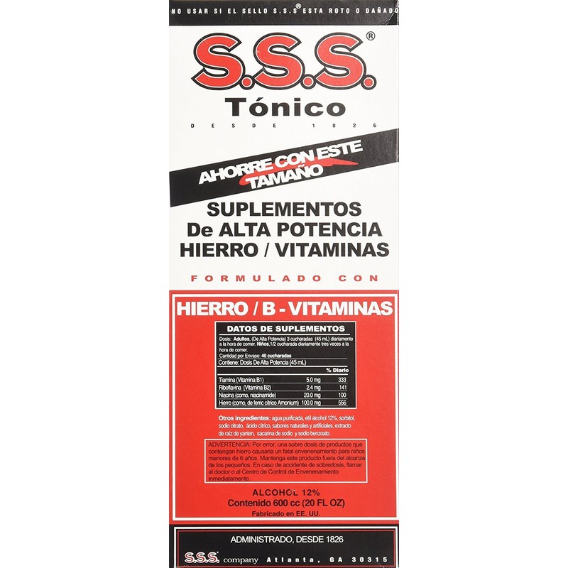 SSS Company SSS Company S.S.S. Tonic Liquid Large, Large 20