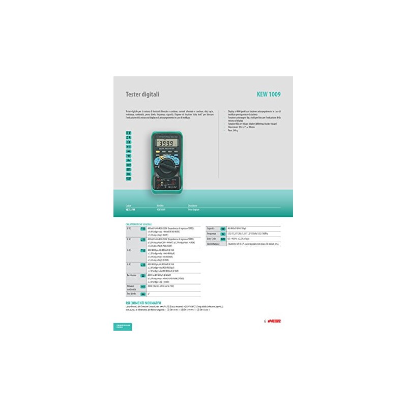 Kyoritsu KEW 1009 Digital Multimeter Voltage Meter AC/DC Resistance Continuity