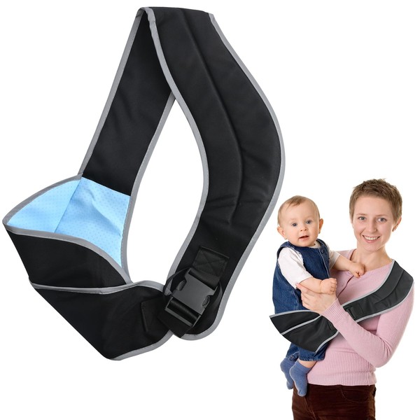 Aohcae Baby Carrier,Portable Ergonomic Baby Sling with Adjustable Comfortable Shoulder Straps,Soft Anti-Slip Baby Sling for Newborn, Infant, Toddler, 0-36 Months (Black)