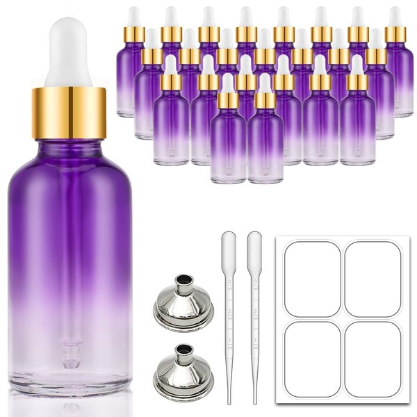 Bumobum 2 oz Dropper Bottle, Purple Glass Eye Dropper Bottles