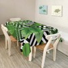 Walmsco Tablecloth Green Leaves Tropical Geometric Patterns Decor For Dining