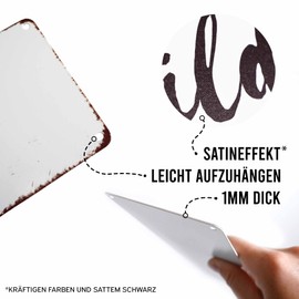 Interluxe Metal Sign 20 x 20 cm – Du bist am schönsten, wenn du glücklich bist – Tin Sign with Saying