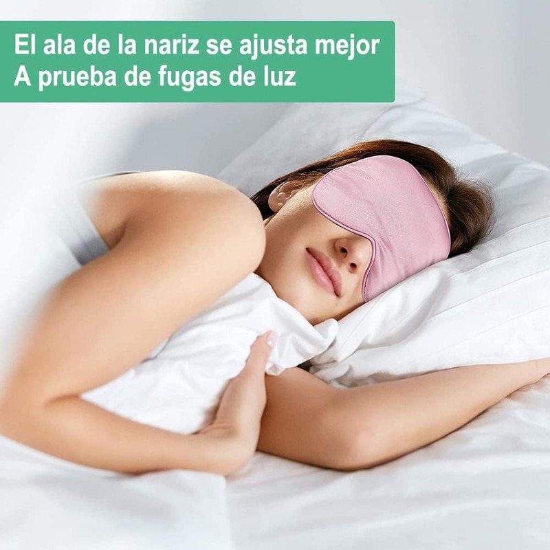 HAKUKU Seda Máscara para Dormir, Comodidad de Seda Suave Ajustable