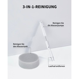 PETKIT Reinigungsset für Haustier-Wasserbrunnen, Katzen-Wasserbrunnen-Bürste,Bürste und Schwamm für Katzenwasserbrunnen