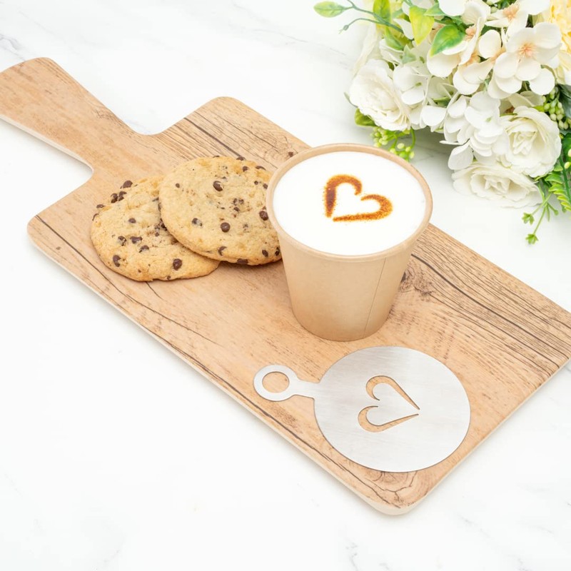 Restpresso Stainless Steel Coffee Decorating Stencil Set - Includes 8