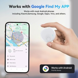 Bluetooth Tracker for Android,4 Pack Tracker Tags Luggage Finder Android Works with Google's Find My Device App Air Tags Android Smart Tag for Keys, Suitcase, Backpack,Pet (Android only) (White-4PCS)