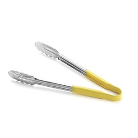 Colour Coded Stainless Steel Tongs 12inch Yellow | Buffet Tongs, Multipurpose Tongs, Food Service Tongs, Scalloped Tongs