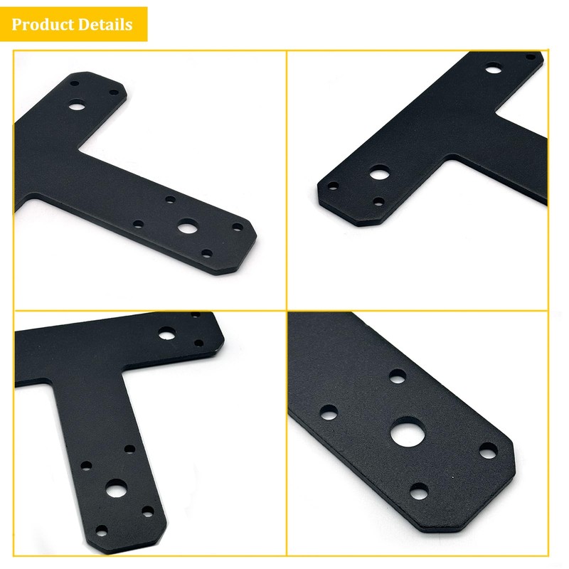 1 Pack T Shaped Plate, Black Flat Tee Mending Plate