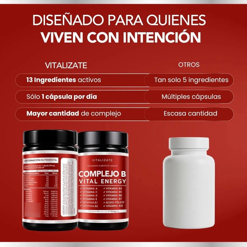 Complejo B Completo Vitalizate Vitamina B12 60 Cápsulas