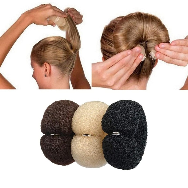 3PCS 20cm Donut Hair Foam Ring Shaper Snap Roll DIY