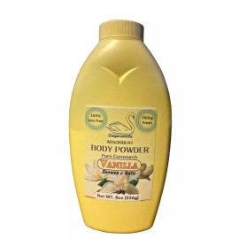 Eleganceinlife Pure Cornstarch Absorbent Body Powder 100% Talc-Free Vanilla 8 oz