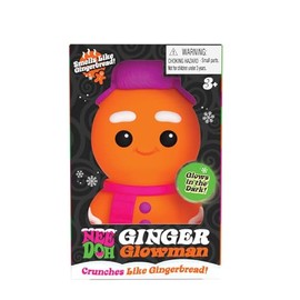 NeeDoh Ginger Glowman - Christmas Fidget Toy For Kids, Squishy Xmas Fidgets, Nee Doh Stocking Filler, Children’s Stress Balls, Squidgy Sensory Toys, Safe & Non-Toxic, Age 3 + Year Olds