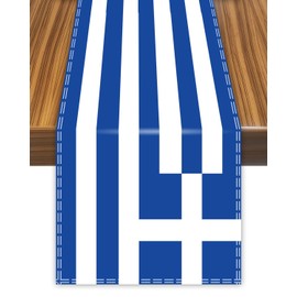 Greece Table Runner,GreekGreek Flag Tablecolth for Dining Home Decor