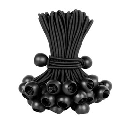 YYTQP 50 PCS Bungee Cords with Balls, 6 inch Heavy Duty Outdoor Bungee Cord, Tarp Tie Down Cord for Shelter, Camping, Cargo,Tent Poles UV Resistant