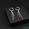 ALOHAMONI BTS Jungkook Hoop Earrings, Rods and Chains, 3-Chain Design,