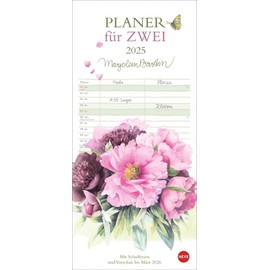Marjolein Bastin: Planer für zwei 2025: Schöne Naturbilder: der praktische Partnerkalender 2025, illustriert von der bekannten holländischen Künstlerin. Kalender im Format 16 x 34,7 cm