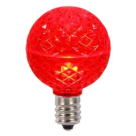 Vickerman G50 LED Red Replacement Bulb, E17/C9 Nickel Base .45W, Package of 25
