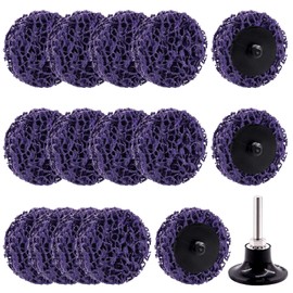 Wokape 15Pcs 2 Inch Purple Quick Change for Strip Disc Assortment Kit, 2" Quick Change Poly Strip Disc Rust Removal Wheel Rust Paint Remove Clean Angle Grinder Disc Wheel Grinding Wheel