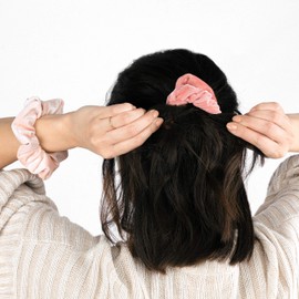 HARLOW Designer Velvet Scrunchies for hair, Big Scrunchies Velvet Packs for VSCO stuff, Hair Scrunchies - 6 Pack (Pastel)