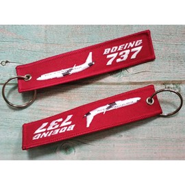 737 Jumbo Jet Passenger Model Aircraft Aerospace Aviation Design Manufacturer Air Airplane Airline Flight Keychain Key Tag Chain Fob Ring, Mixed, 5.1 x 1.2 inches