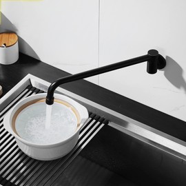 Bathroom Faucet Brass Kitchen Faucet Wall-Mounted Semi-Automatic Swing Switch Bathroom Sink Faucet Aeration Device Basin Mixer Tap Single Cold Vanity Faucet,ORB (Color : Orb)