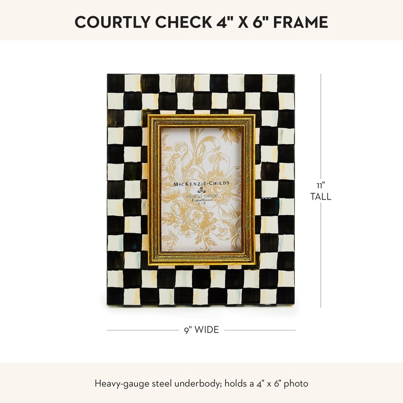 MacKenzie-Childs Courtly Check Enamel Frame 4" x 6"