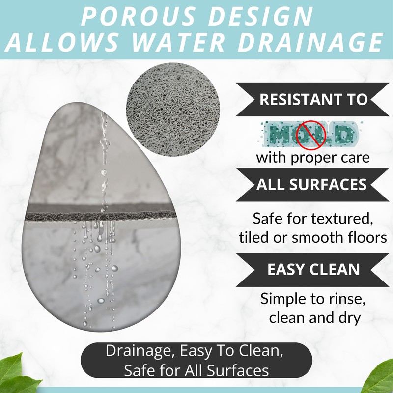 ENKOSI Loofah Shower Mat Non Slip - Bathtub Mat Non