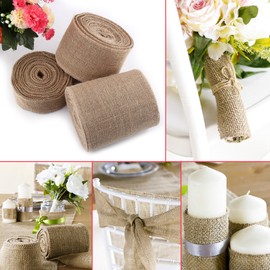 32.8ft Linen Ribbon Roll Woven Rustic Hessian Jute Burlap Ribbon Ideal Crafts Wedding Scrapbooking Wrapping Christmas Decorations (10CM)