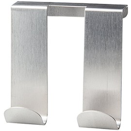 Fackelmann Double Door Hook Square 4x3,5in of Stainless Steel, Stainless-Steel, Silver, 9.5 x 9 x 2.5 cm