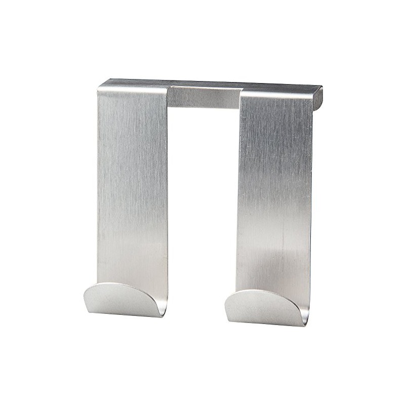Fackelmann Double Door Hook Square 4x3,5in of Stainless Steel, Stainless-Steel,