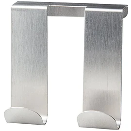 Fackelmann Double Door Hook Square 4x3,5in of Stainless Steel, Stainless-Steel, Silver, 9.5 x 9 x 2.5 cm
