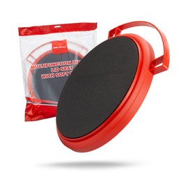 Maxshine 12" Universal Foam Bucket Lid Seat – Red with Black Padded Snap-On Cover for 12" Buckets – Converts to Seat, Kneeling Pad & Organizer – Car Detailing Accessory