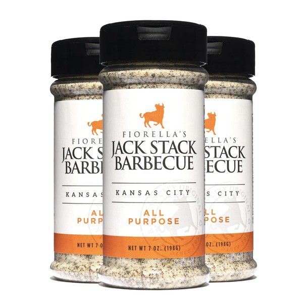 Jack Stack Barbecue All Purpose Dry Rub Seasoning - Kansas City Spice 3 Pack - for Chicken, Beef, Ribs, Vegetables, Seafood, and More (7oz Each)
