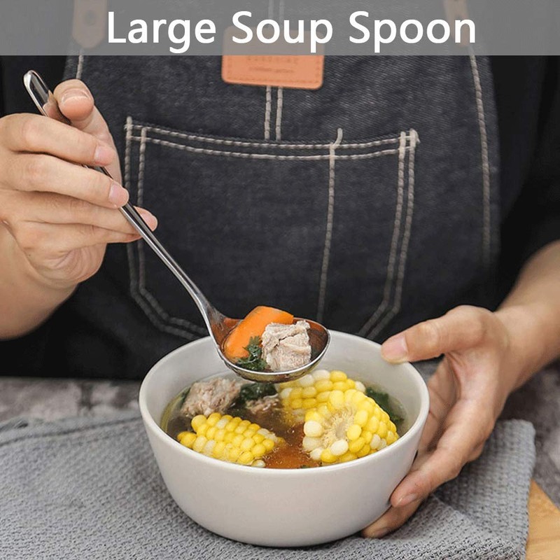 Qualizon 7.9INCH Deep Soup Spoon 7.9inch Silver