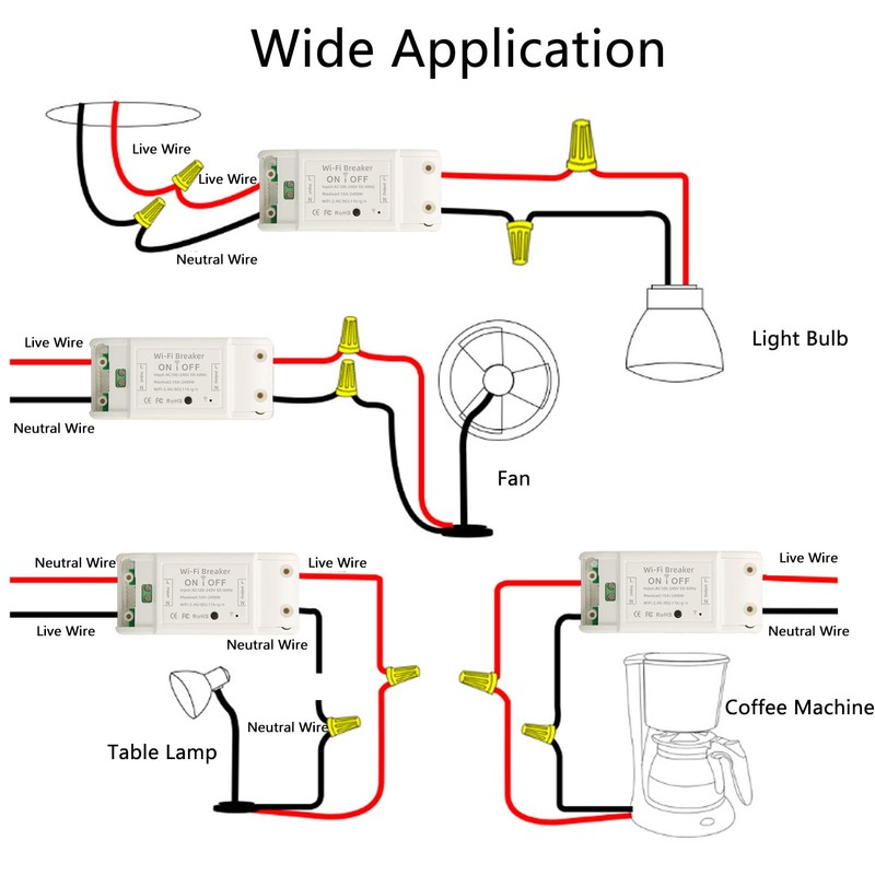 Interruptor Inteligente WiFi AC100-240V Interruptor de Control de Voz Manos