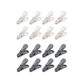 Daiya 058114 Clothespins Set of 16 FlaDRY Gently Pinch WT/GY, No Traces, Easy to Pinch, Strong Springs, Easy to Entry, 3. Flandry White & Gray(Approx.) Width 6.7 x Height 2.8 inches (17 cm) x Height